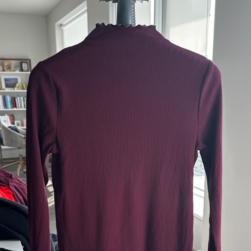 LOFT Deep Burgundy Long Sleeve Top